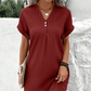 🍃Einfache Feste Farbe V-Ausschnitt mit kurzem Ärmel für Frauen🌷