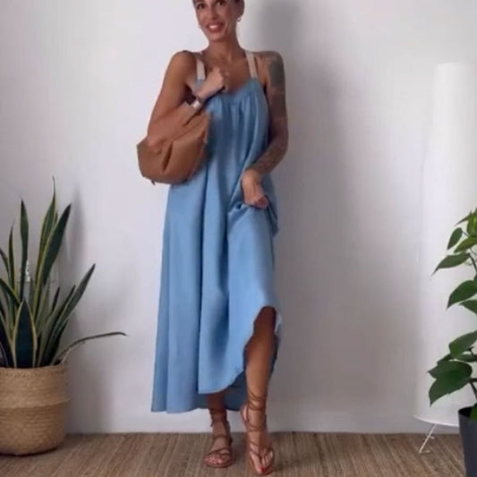 Lässiges, trendiges Trägerkleid mit lockerer Passform für Damen