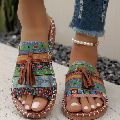 🌸💐2025 Neu Sommer Bohemian Print Damen Sandalen💥💥Befristetes Angebot: 50% Rabatt auf Bestellungen