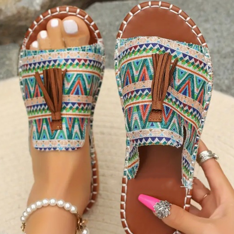 🌸💐2025 Neu Sommer Bohemian Print Damen Sandalen💥💥Befristetes Angebot: 50% Rabatt auf Bestellungen