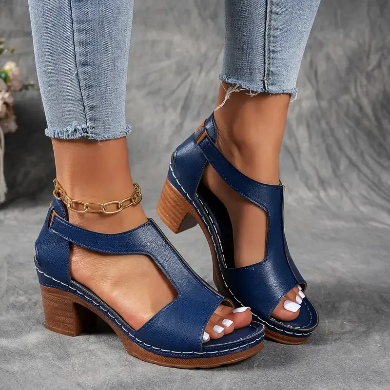 ❤️Offene Sandalen mit klobigem Absatz für Damen