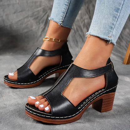 ❤️Offene Sandalen mit klobigem Absatz für Damen