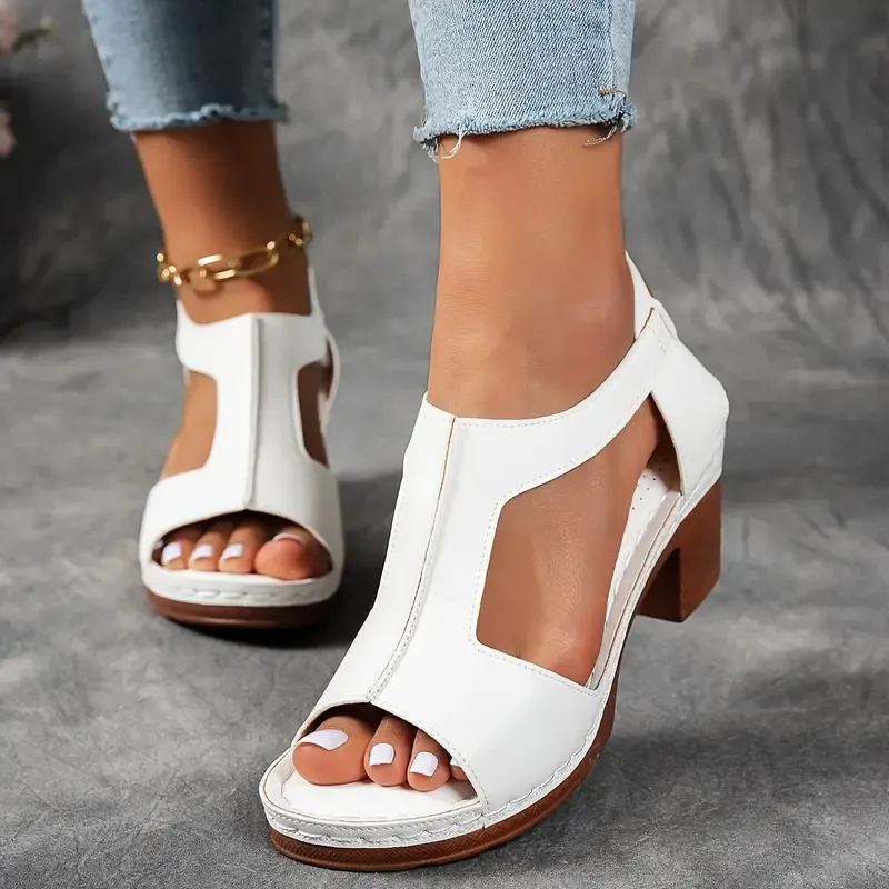 ❤️Offene Sandalen mit klobigem Absatz für Damen