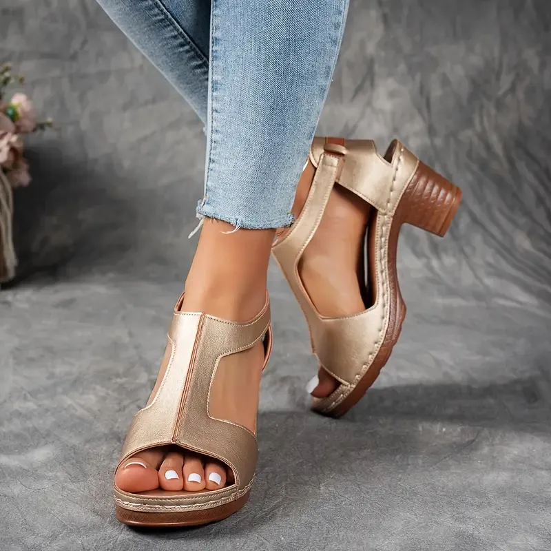 ❤️Offene Sandalen mit klobigem Absatz für Damen