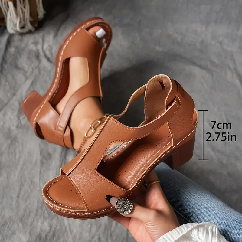 ❤️Offene Sandalen mit klobigem Absatz für Damen