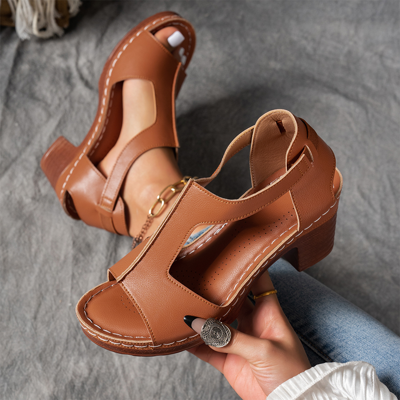 ❤️Offene Sandalen mit klobigem Absatz für Damen