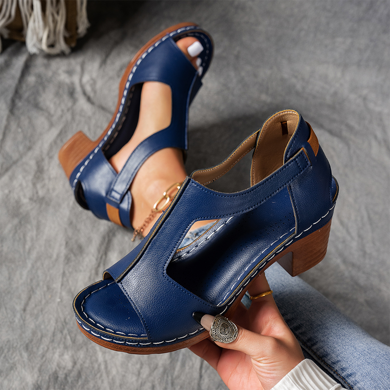 ❤️Offene Sandalen mit klobigem Absatz für Damen