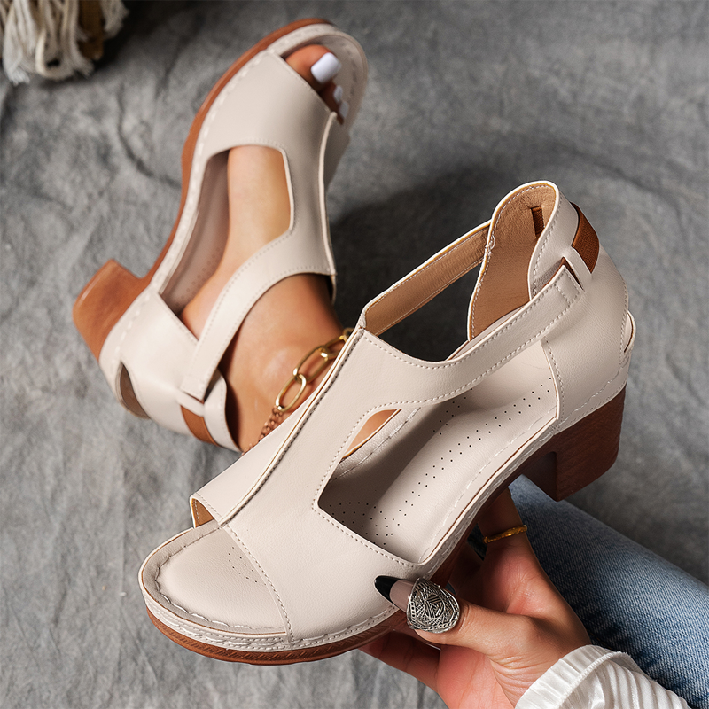 ❤️Offene Sandalen mit klobigem Absatz für Damen