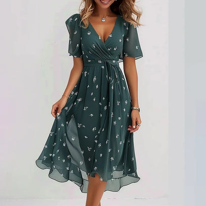 🔥NEU! 2026 Trend-Chiffonkleid mit V-Ausschnitt