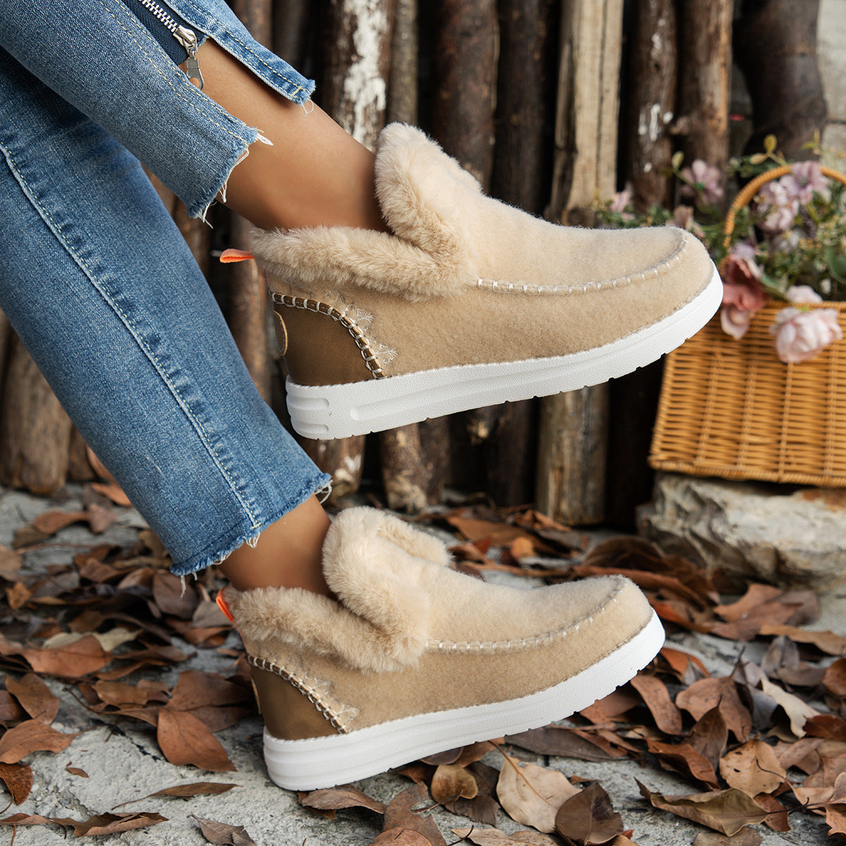 ❄️Damen Stiefeletten Winter: Anti-Rutsch, Kunstplüsch-Wärme, Komfortabel den ganzen Tag