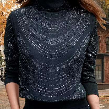 🎅🎁Weihnachtsangebot – 50 % Rabatt⏳Anmutiges Langarm-Top mit Pailletten für Damen