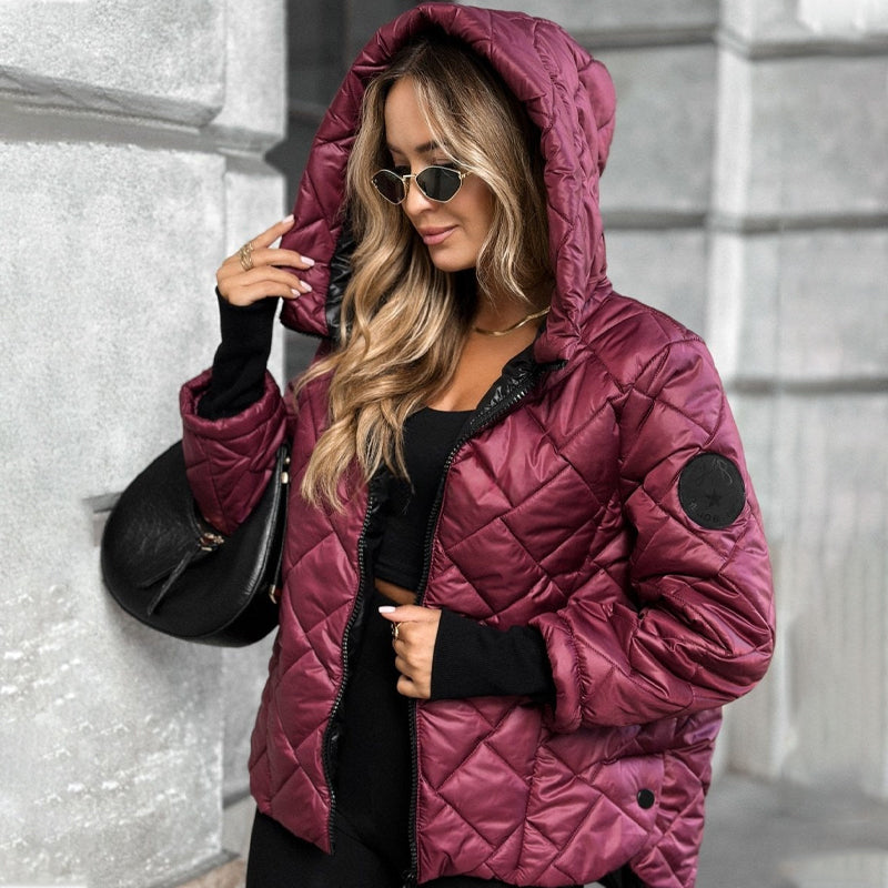 Damen Pufferjacke mit Diamant-Steppmuster
