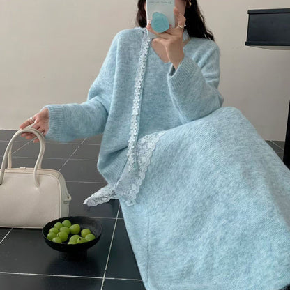 2-teiliges Set aus Strickpullover und Rock für Damen