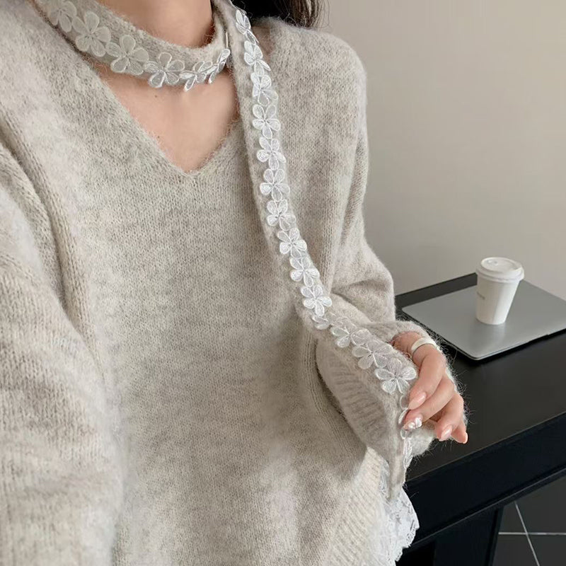 2-teiliges Set aus Strickpullover und Rock für Damen