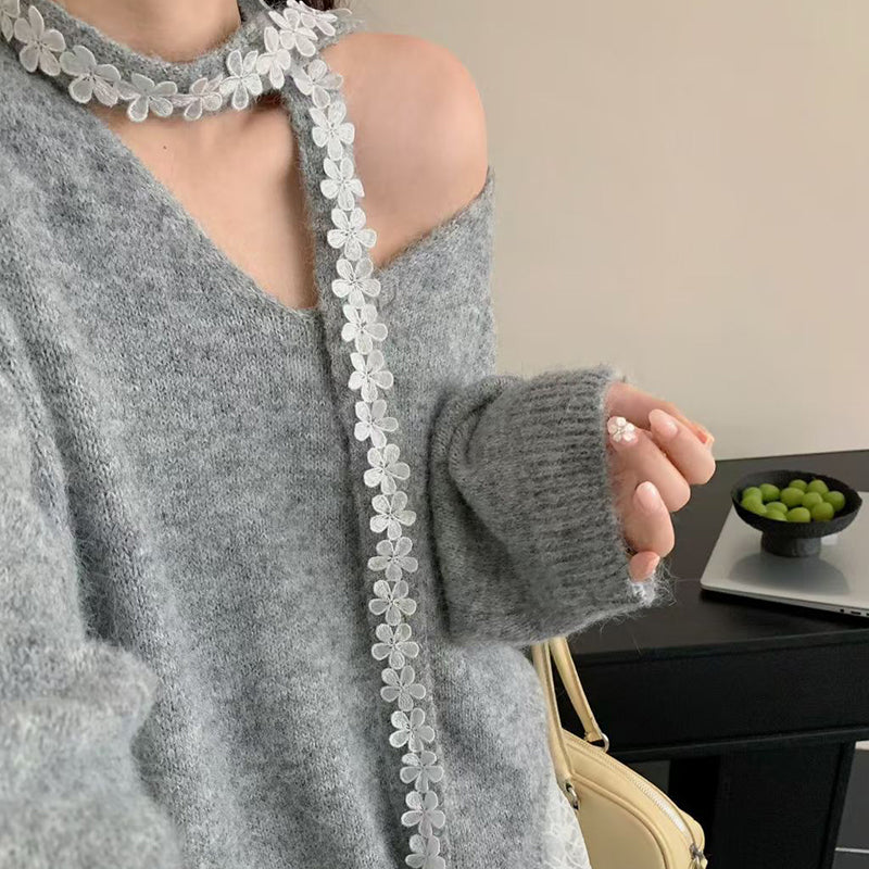 2-teiliges Set aus Strickpullover und Rock für Damen