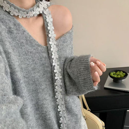 2-teiliges Set aus Strickpullover und Rock für Damen