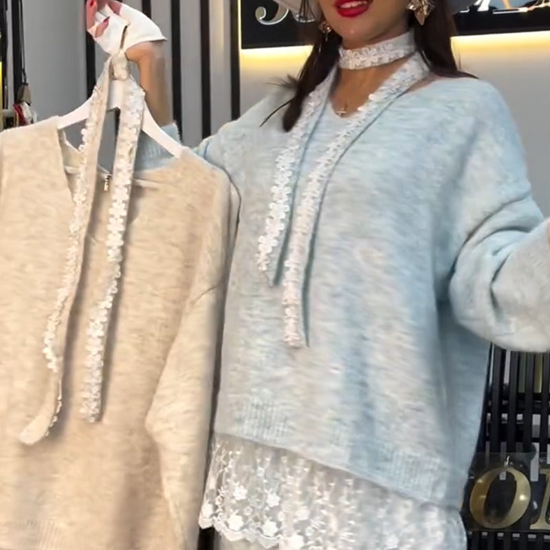 2-teiliges Set aus Strickpullover und Rock für Damen