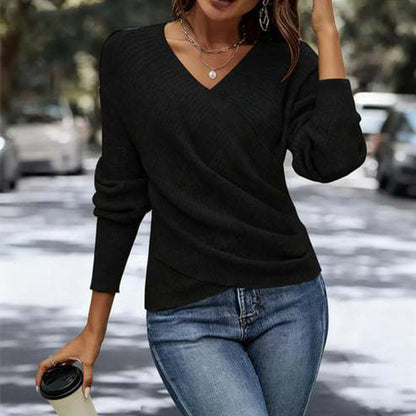 🔥Black Friday Sale: 49% Rabatt🔥 Elegantes, lässiges Stricktop mit V-Ausschnitt für Damen🚀