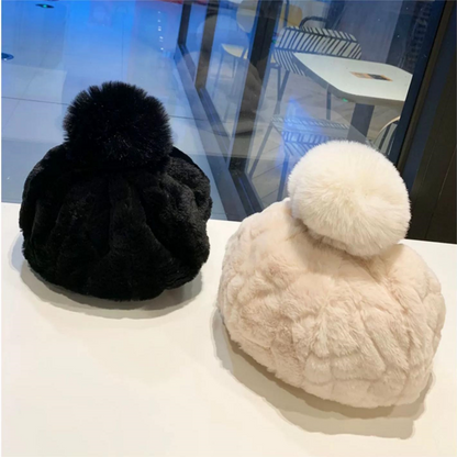 [Das beste Geschenk für sie] Warme Damenmütze mit kurzer Krempe für den Winter