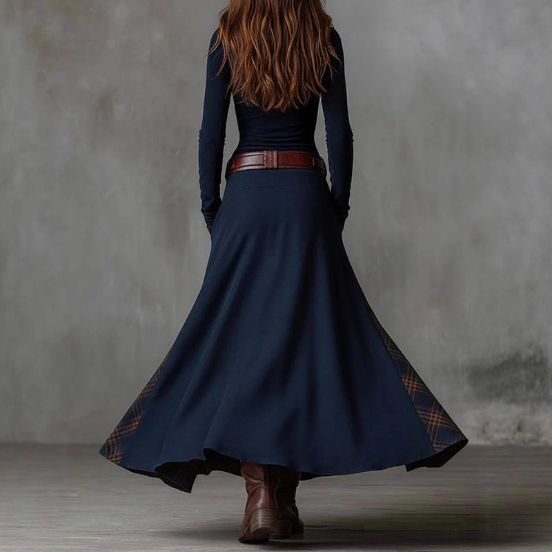 Vintage-Kleid mit Stehkragen und Knöpfen