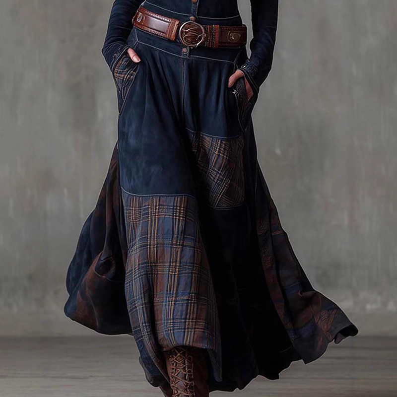 Vintage-Kleid mit Stehkragen und Knöpfen