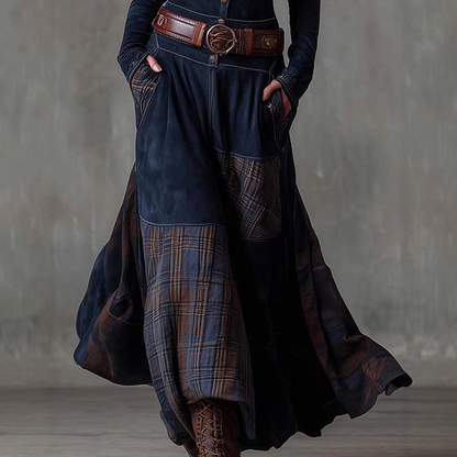Vintage-Kleid mit Stehkragen und Knöpfen