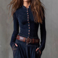 Vintage-Kleid mit Stehkragen und Knöpfen