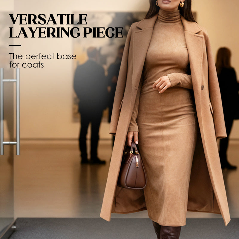 🎁 Elegantes, langärmeliges Bodycon-Kleid mit Rollkragen🔥Kauf 2 Artikel versandkostenfrei🔥