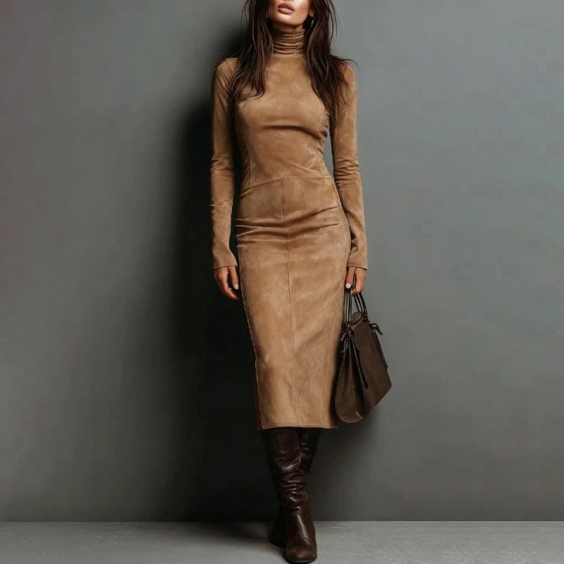 🎁 Elegantes, langärmeliges Bodycon-Kleid mit Rollkragen🔥Kauf 2 Artikel versandkostenfrei🔥