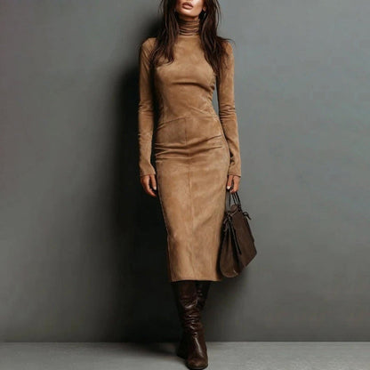 🎁 Elegantes, langärmeliges Bodycon-Kleid mit Rollkragen🔥Kauf 2 Artikel versandkostenfrei🔥