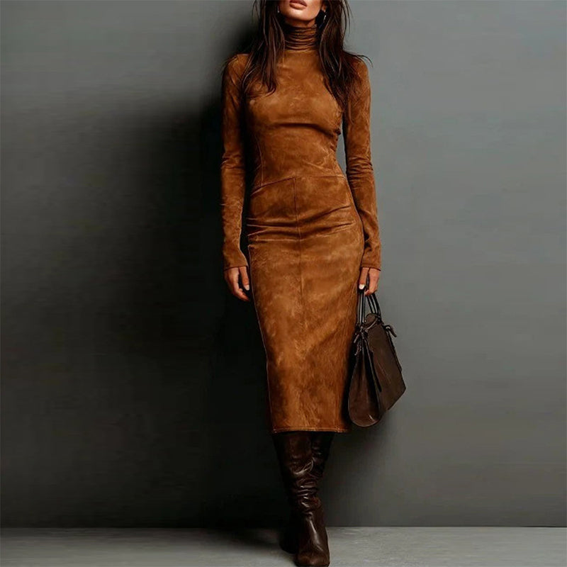 🎁 Elegantes, langärmeliges Bodycon-Kleid mit Rollkragen🔥Kauf 2 Artikel versandkostenfrei🔥