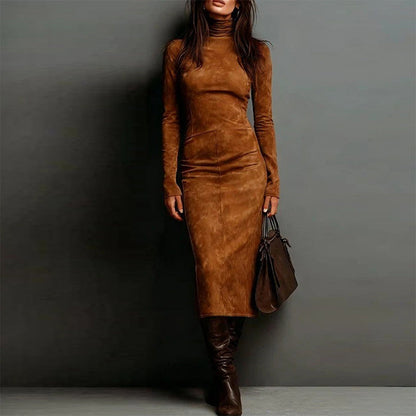 🎁 Elegantes, langärmeliges Bodycon-Kleid mit Rollkragen🔥Kauf 2 Artikel versandkostenfrei🔥