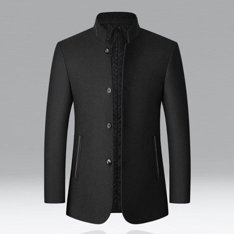 🔥Der absolute Renner 2026! Die Wolljacke, die Väter lieben🌟 Zhongshan-Kriegermantel mit Stehkragen❄️ Warm und stylisch!