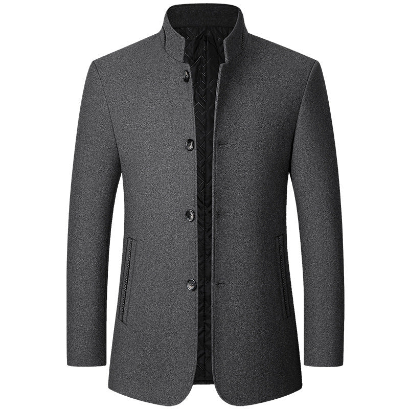 🔥Der absolute Renner 2026! Die Wolljacke, die Väter lieben🌟 Zhongshan-Kriegermantel mit Stehkragen❄️ Warm und stylisch!