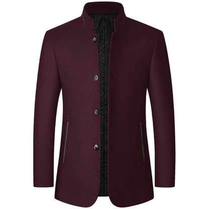 🔥Der absolute Renner 2026! Die Wolljacke, die Väter lieben🌟 Zhongshan-Kriegermantel mit Stehkragen❄️ Warm und stylisch!