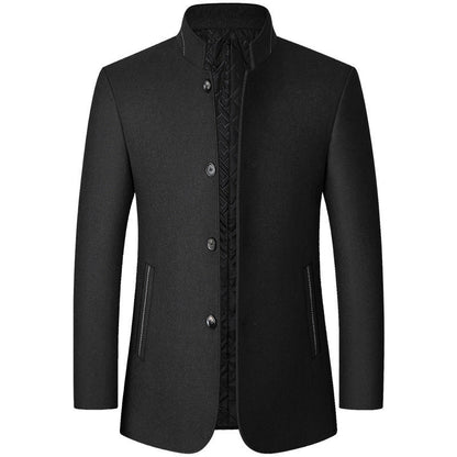 🔥Der absolute Renner 2026! Die Wolljacke, die Väter lieben🌟 Zhongshan-Kriegermantel mit Stehkragen❄️ Warm und stylisch!