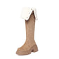 Damen Overknee-Stiefel mit Umschlag und Plüschfutter