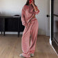 Gestreiftes 2-teiliges Loungewear-Set für Damen mit langen Ärmeln