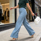 🌟✨ Glitzernde Hose mit hohem Bund – Gerades Bein für perfekte Passform & nachhaltigen Stil! 💫👖 Alltagseleganz mit bewusstem Design.