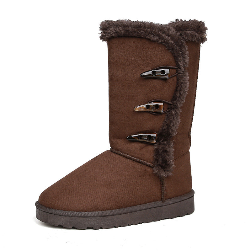 Ultra-warme Damen-Schneestiefel mit Kunstfellfutter, halbhohe Wadenlänge
