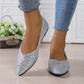Damen-Ballerinas mit Glitzer und spitzer Zehenpartie