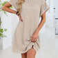 Damen-Kurzarmkleid in A-Linie mit Spitzen-Patchwork