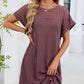 Damen-Kurzarmkleid in A-Linie mit Spitzen-Patchwork