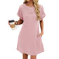 Damen-Kurzarmkleid in A-Linie mit Spitzen-Patchwork