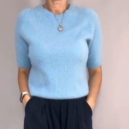 Komfortabel und schick: Set aus Strickoberteil und lockerer Hose mit weitem Bein