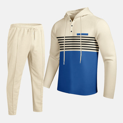 📢📢49% Rabatt!! ⏰ Herren-Trainingsanzug mit Kapuze und Farbblock-Design 👖
