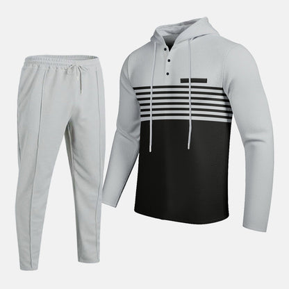 📢📢49% Rabatt!! ⏰ Herren-Trainingsanzug mit Kapuze und Farbblock-Design 👖