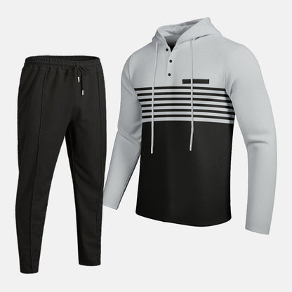 📢📢49% Rabatt!! ⏰ Herren-Trainingsanzug mit Kapuze und Farbblock-Design 👖