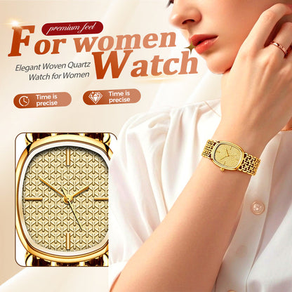 Elegante Damen-Quarzuhr mit geflochtenem Armband