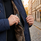 Herren-Winterjacke mit Plüschfutter und Kapuze